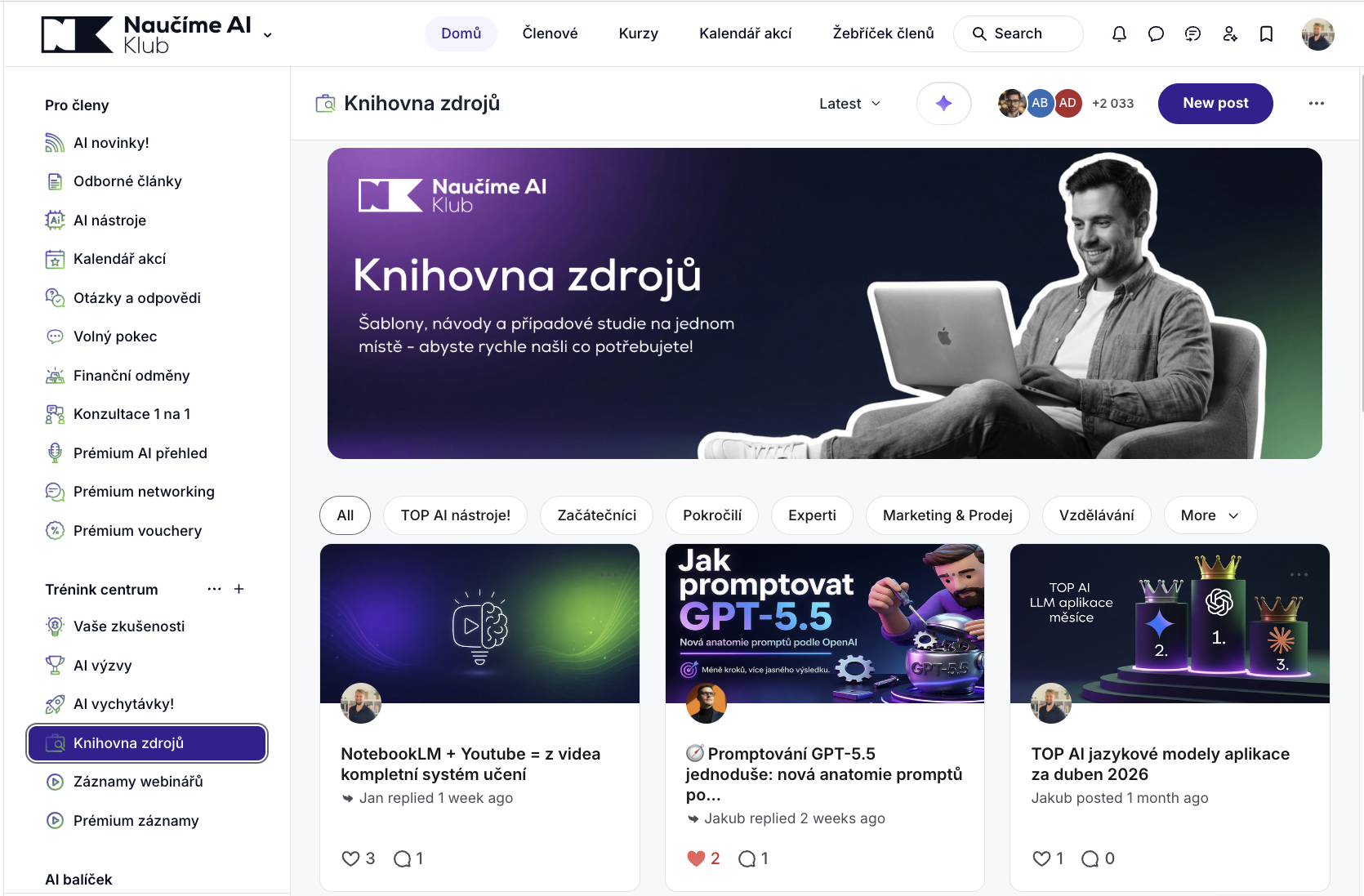 Knihovna AI nástrojů v klubu
