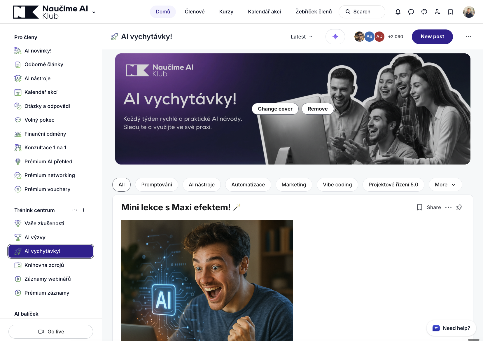 Vychytávky a tipy v klubu